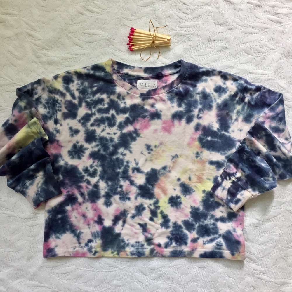 ISA & ELLA Cropped Tie Dye Sustainable Shirt NWT